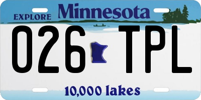 MN license plate 026TPL
