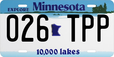 MN license plate 026TPP