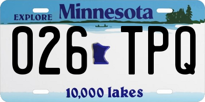 MN license plate 026TPQ