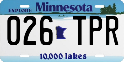 MN license plate 026TPR