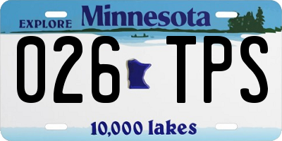 MN license plate 026TPS