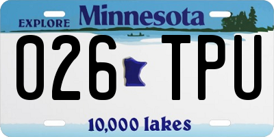 MN license plate 026TPU
