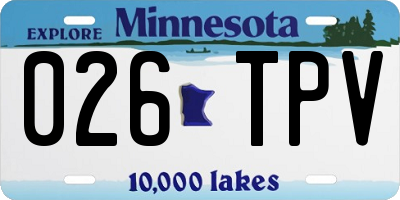 MN license plate 026TPV