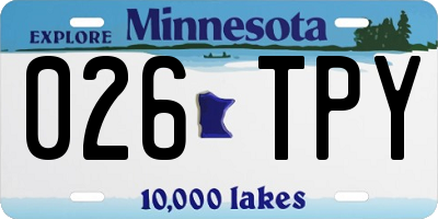 MN license plate 026TPY