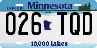 MN license plate 026TQD