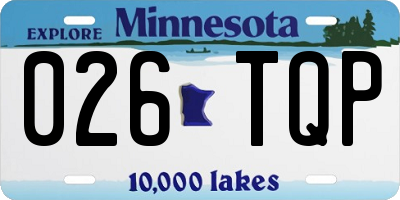 MN license plate 026TQP