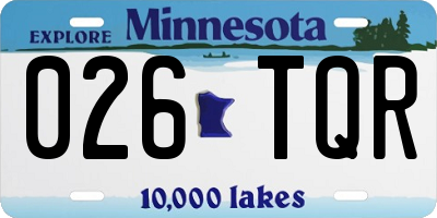 MN license plate 026TQR