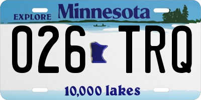 MN license plate 026TRQ