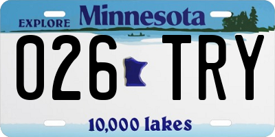 MN license plate 026TRY