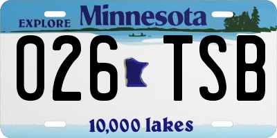 MN license plate 026TSB