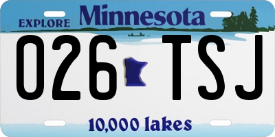 MN license plate 026TSJ
