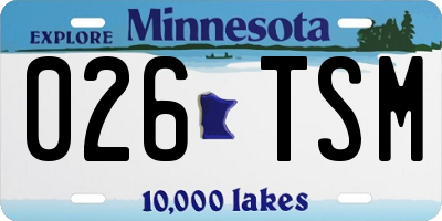 MN license plate 026TSM
