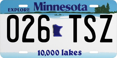 MN license plate 026TSZ