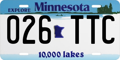 MN license plate 026TTC