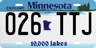 MN license plate 026TTJ