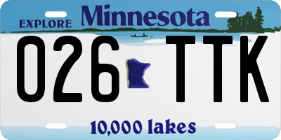 MN license plate 026TTK