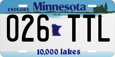 MN license plate 026TTL