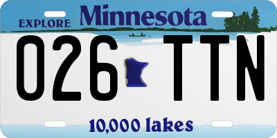 MN license plate 026TTN