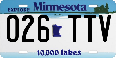 MN license plate 026TTV