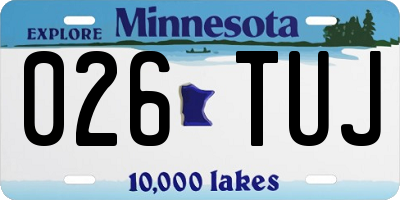 MN license plate 026TUJ