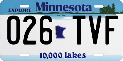 MN license plate 026TVF