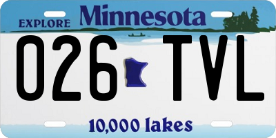 MN license plate 026TVL