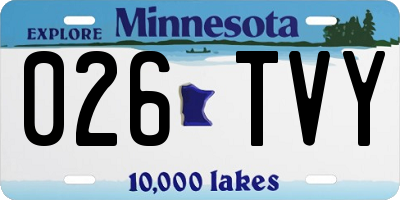 MN license plate 026TVY