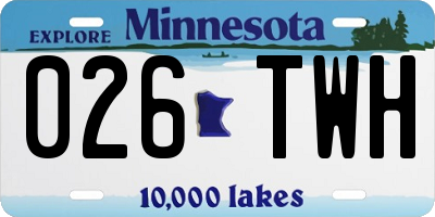 MN license plate 026TWH