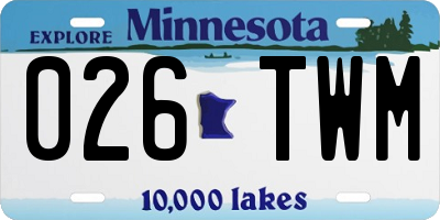 MN license plate 026TWM