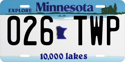 MN license plate 026TWP
