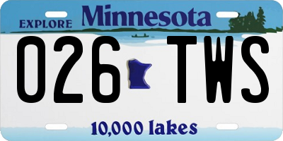 MN license plate 026TWS