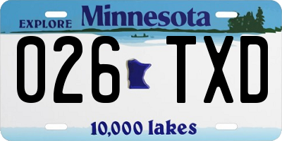 MN license plate 026TXD