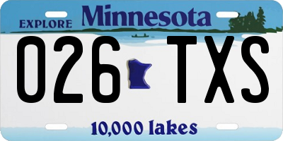 MN license plate 026TXS