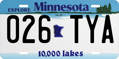 MN license plate 026TYA