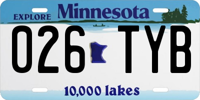 MN license plate 026TYB