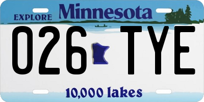 MN license plate 026TYE