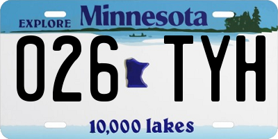 MN license plate 026TYH