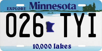 MN license plate 026TYI