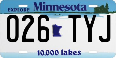 MN license plate 026TYJ