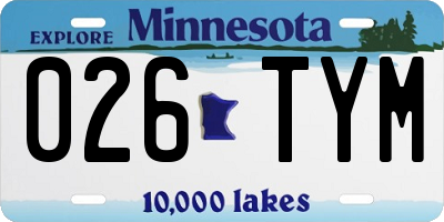 MN license plate 026TYM