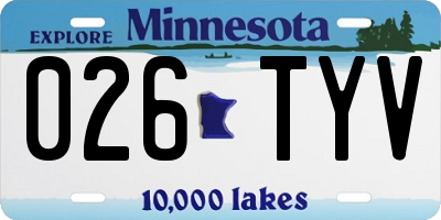 MN license plate 026TYV