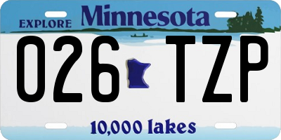 MN license plate 026TZP