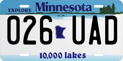 MN license plate 026UAD