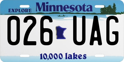 MN license plate 026UAG