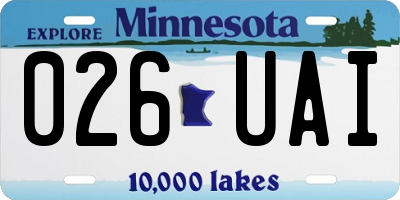 MN license plate 026UAI