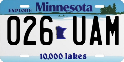 MN license plate 026UAM