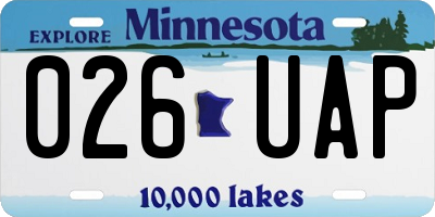 MN license plate 026UAP