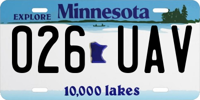 MN license plate 026UAV