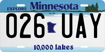 MN license plate 026UAY