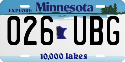 MN license plate 026UBG